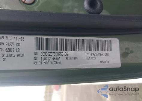 2019 Dodge Challenger R/T from USA, damaged, VIN 2C3CDZBT9KH752196